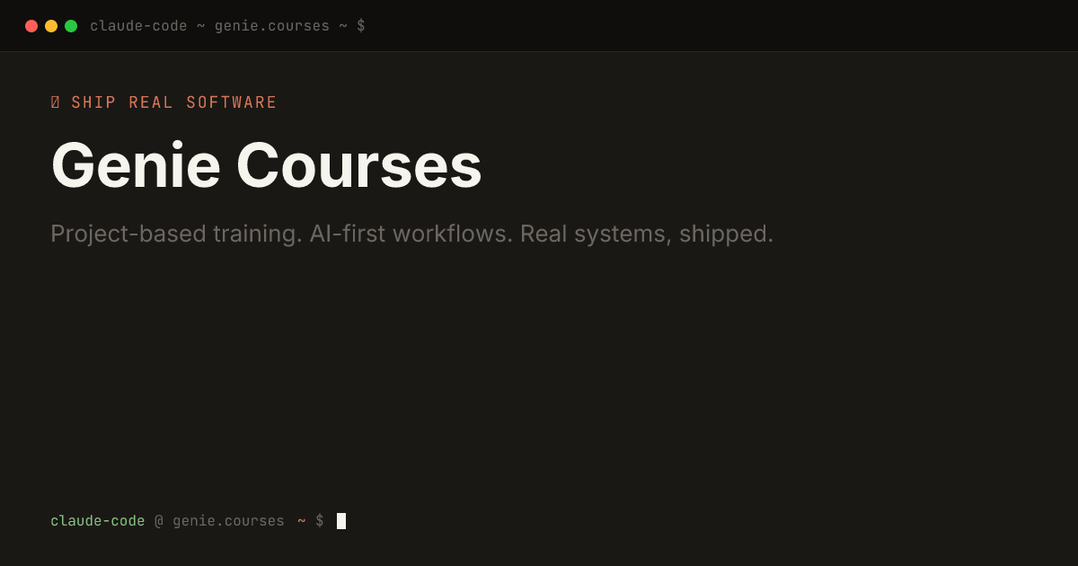 Genie Courses: Ship production software